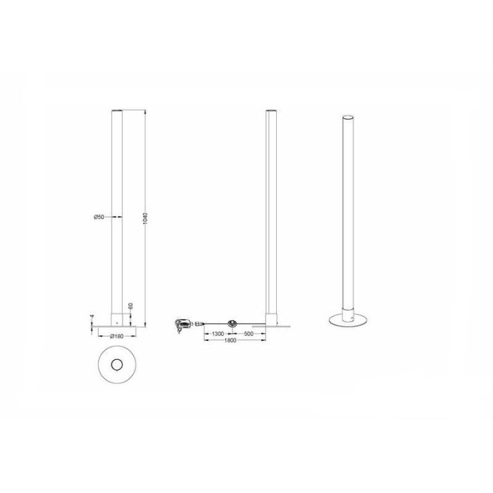 Lámpara de pie moderna cromada, Vacio, 10W, 3000K LED, con mando a distancia