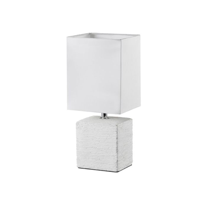 Lámpara de mesa de cerámica blanca, Karola, con interruptor