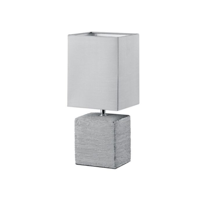 Lámpara de mesa de cerámica gris, Karola, con interruptor