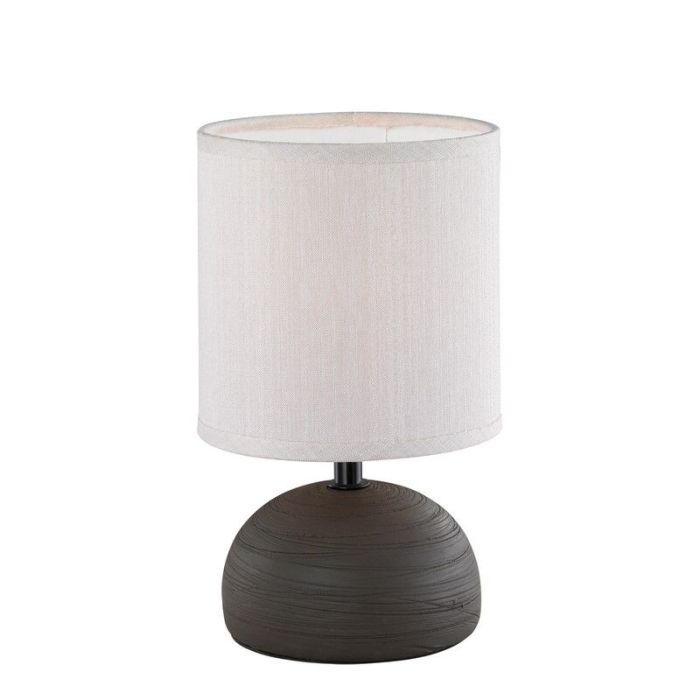 Lámpara de mesa de cerámica marrón, Yeraz, con interruptor
