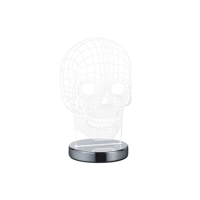 Lámpara de mesa diseño cromada, Berjan, 7W, ajustable entre luz blanco cálido y frío LED, con interruptor