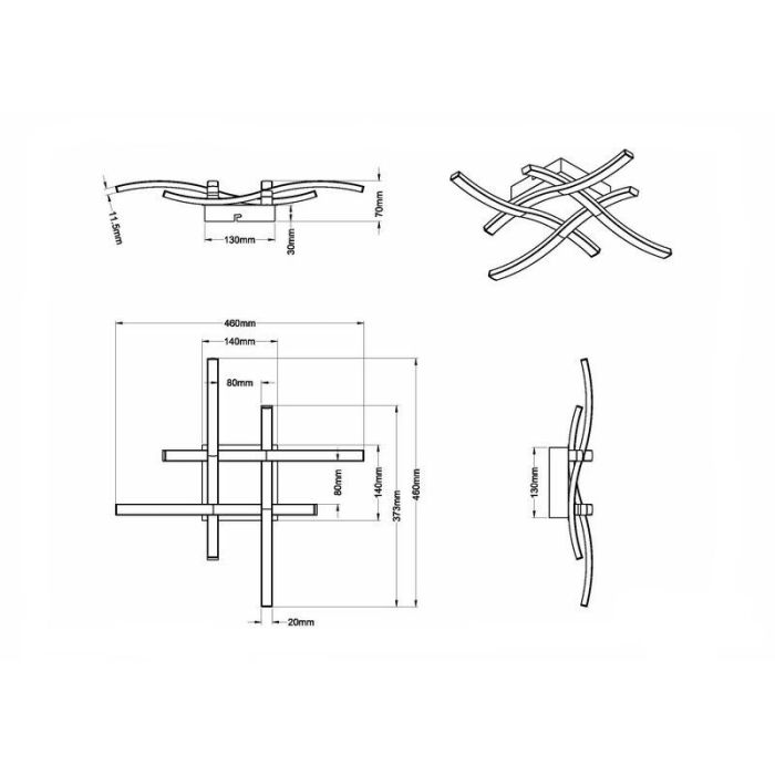 Plafón de techo diseño níquel, Go, 5W, 3000K LED