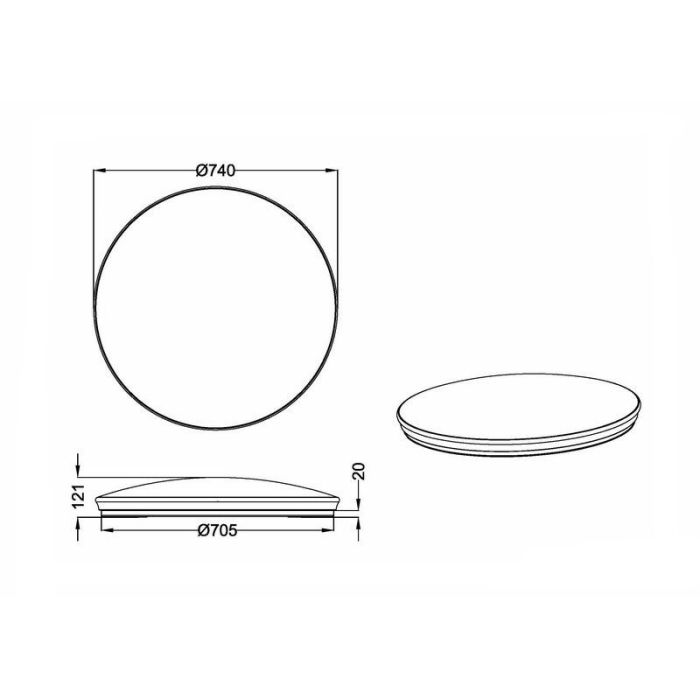 Lámpara de techo moderna blanca, Alice, 46W, 4000K LED