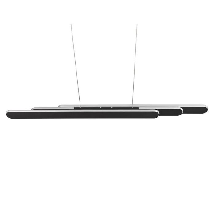 Lámpara colgante diseño negra, Dwayn, 48W, ajustable entre luz blanco cálido y frío LED, con regulador táctil