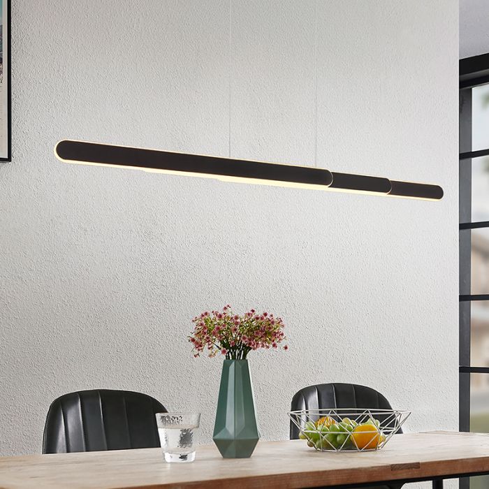 Lámpara colgante diseño negra, Dwayn, 48W, ajustable entre luz blanco cálido y frío LED, con regulador táctil