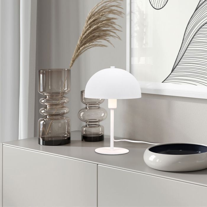 Lámpara de mesa moderna blanca, Fransisca, con interruptor