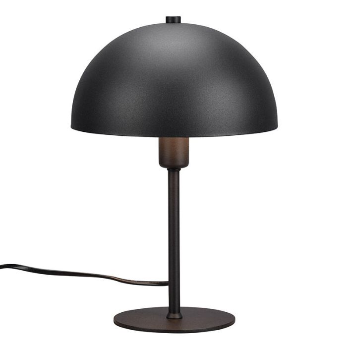 Lámpara de mesa moderna negra, Fransisca, con interruptor