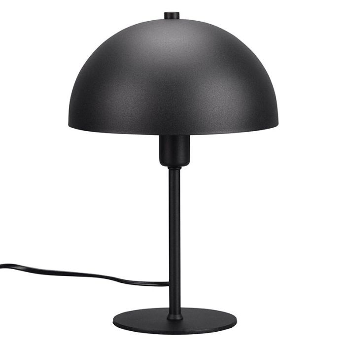 Lámpara de mesa moderna negra, Fransisca, con interruptor