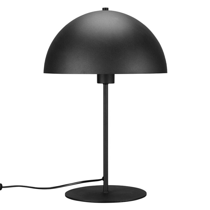 Lámpara de mesa moderna negra, Fransisca, con interruptor