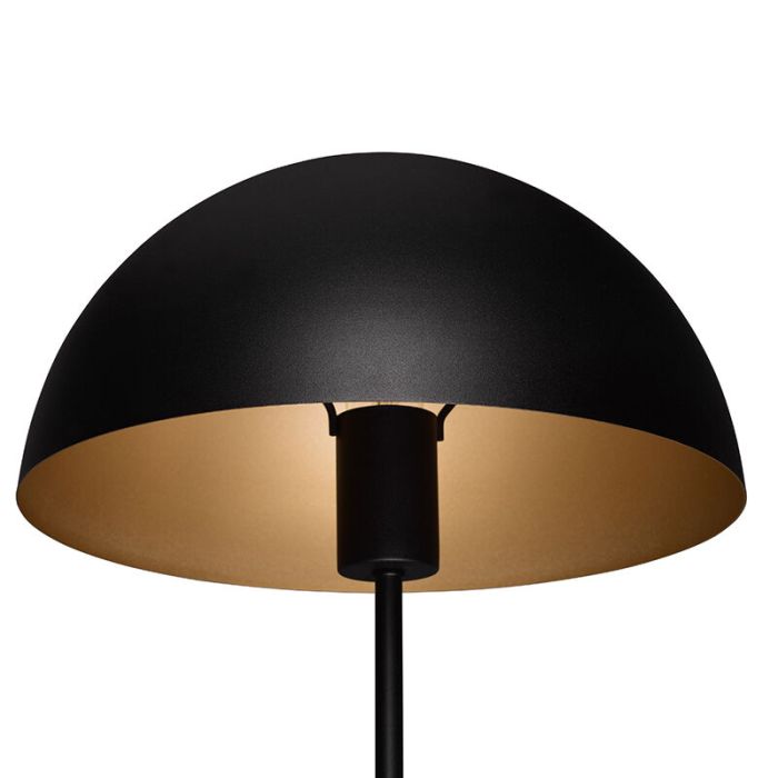 Lámpara de mesa moderna negra, Fransisca, con interruptor