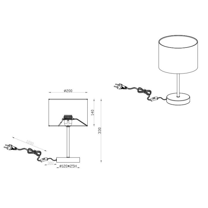 Lámpara de mesa moderna beige, Ercan