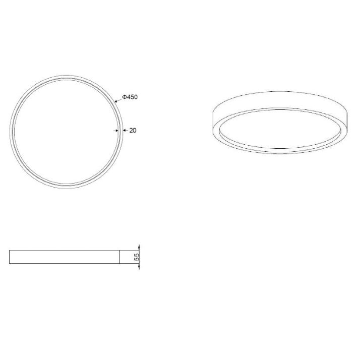 Plafón de techo moderno blanco, Destin, 29W, ajustable entre luz blanco cálido y frío LED