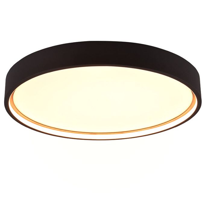 Plafón de techo moderno negro, Destin, 29W, ajustable entre luz blanco cálido y frío LED