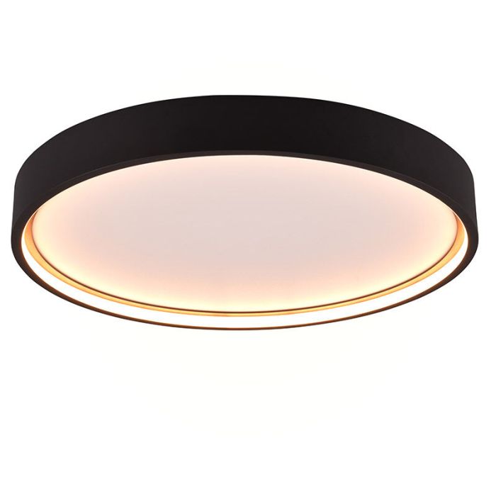 Plafón de techo moderno negro, Destin, 29W, ajustable entre luz blanco cálido y frío LED