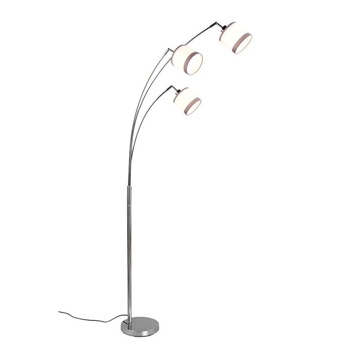 Lámpara de arco moderna blanca, Denley, con interruptor