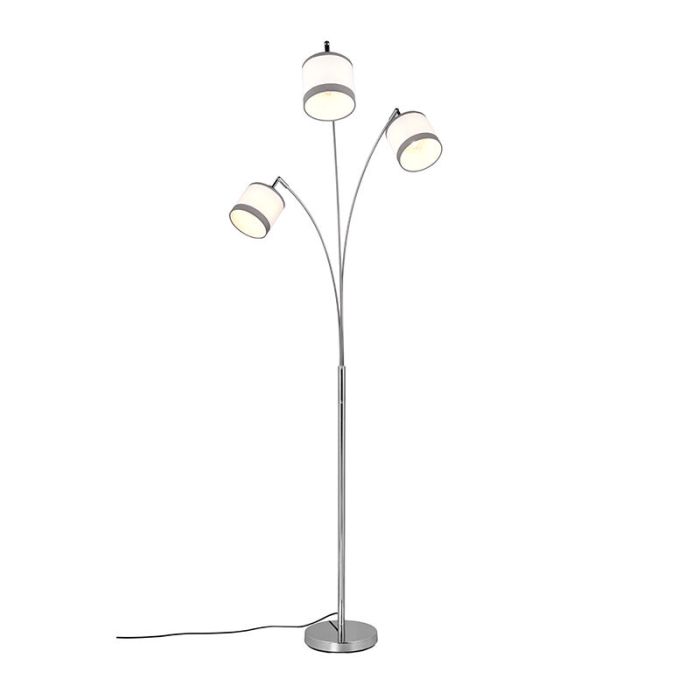 Lámpara de arco moderna blanca, Denley, con interruptor