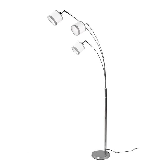 Lámpara de arco moderna blanca, Denley, con interruptor