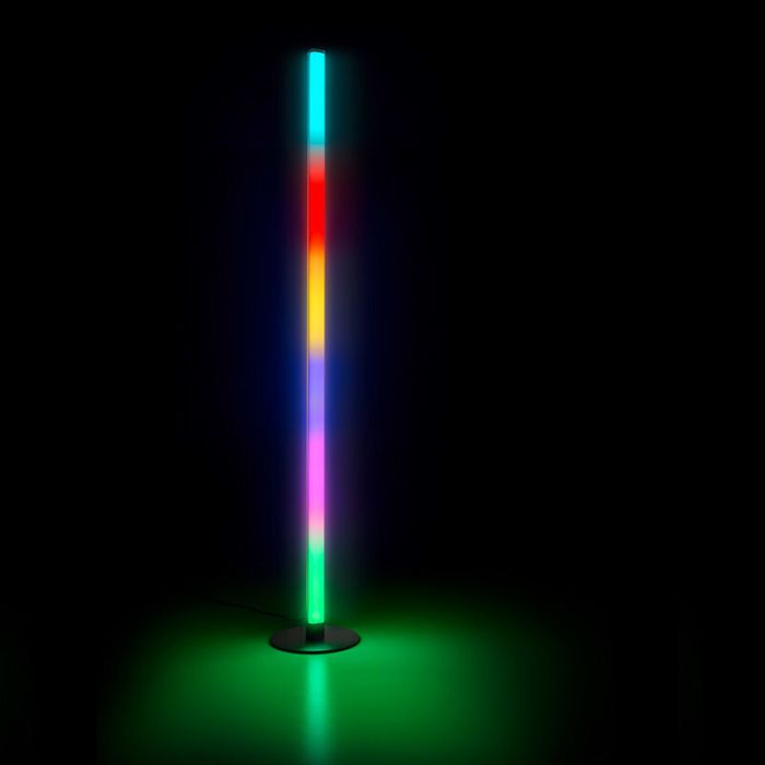 Lámpara de pie moderna negra, Giliam, 11W, RGB LED, con mando a distancia