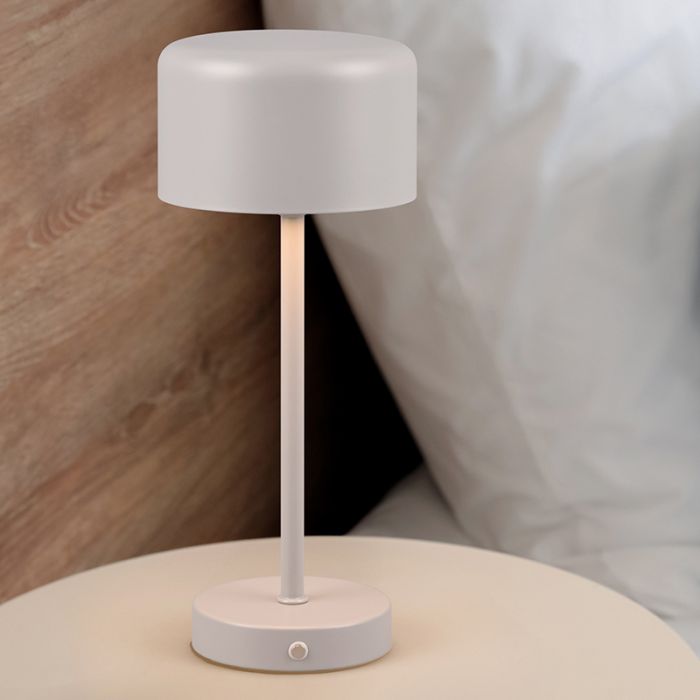 Lámpara de mesa moderna gris, Dustin, 1,5W, 3000K LED, con regulador táctil