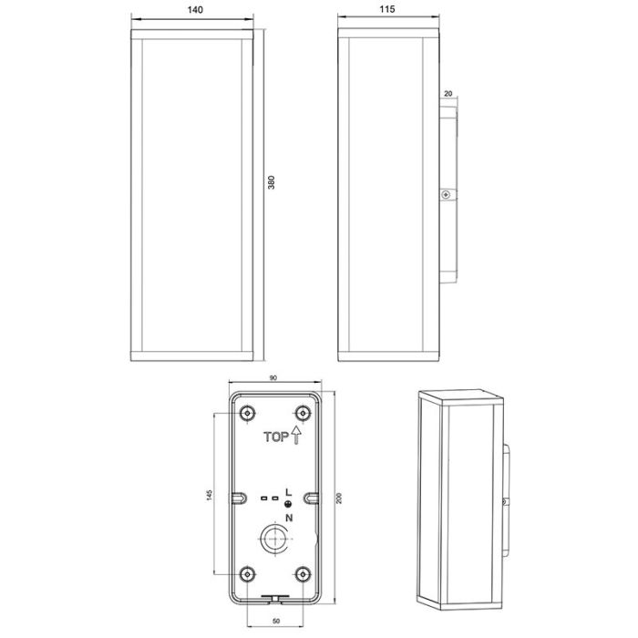 Lámpara exterior industrial antracita, Sanna, IP44