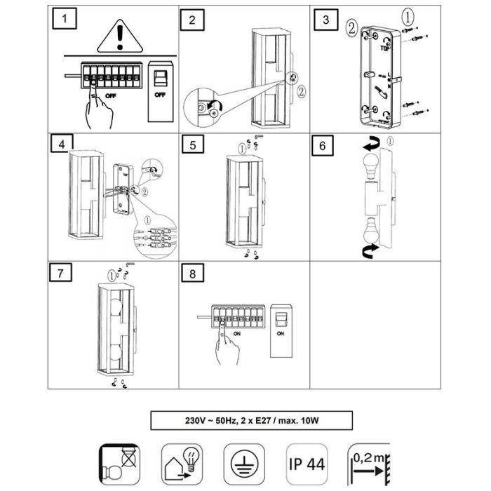 Lámpara exterior industrial antracita, Sanna, IP44