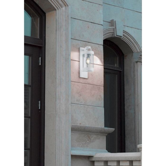 Aplique exterior con sensor crepuscular moderno blanco, Sambesi, IP44