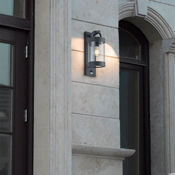Aplique exterior con sensor de movimiento moderno antracita, Sambesi, IP44
