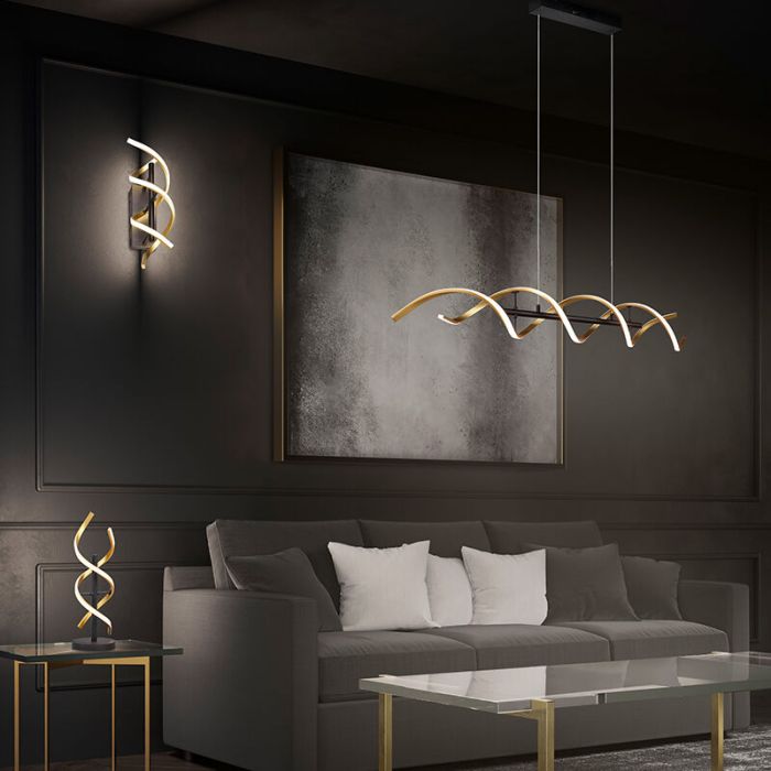 Aplique diseño latón, Sylvian, 22W, ajustable entre luz blanco cálido y frío LED, regulable en 3 pasos