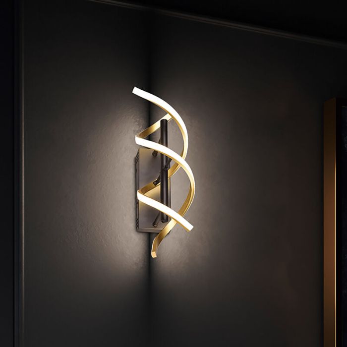 Aplique diseño latón, Sylvian, 22W, ajustable entre luz blanco cálido y frío LED, regulable en 3 pasos