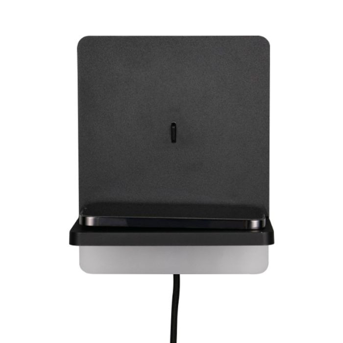 Aplique moderno negro, Margje, 9W, 3000K LED, con interruptor