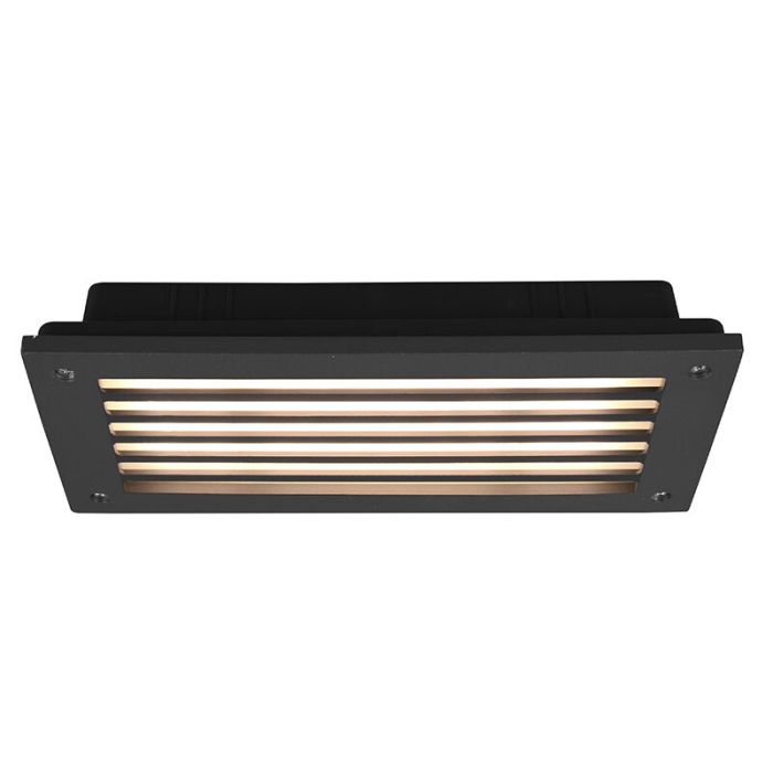 Lámpara de pared exterior empotrada moderna antracita, Teoman, 9W, 3000K LED, IP44