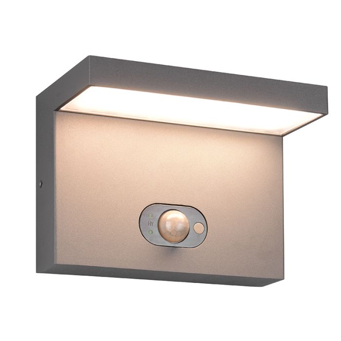 Aplique solar exterior moderno antracita, Nesrin, 5W, white switch LED, IP65