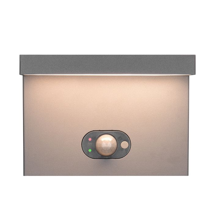Aplique solar exterior moderno antracita, Nesrin, 5W, white switch LED, IP65