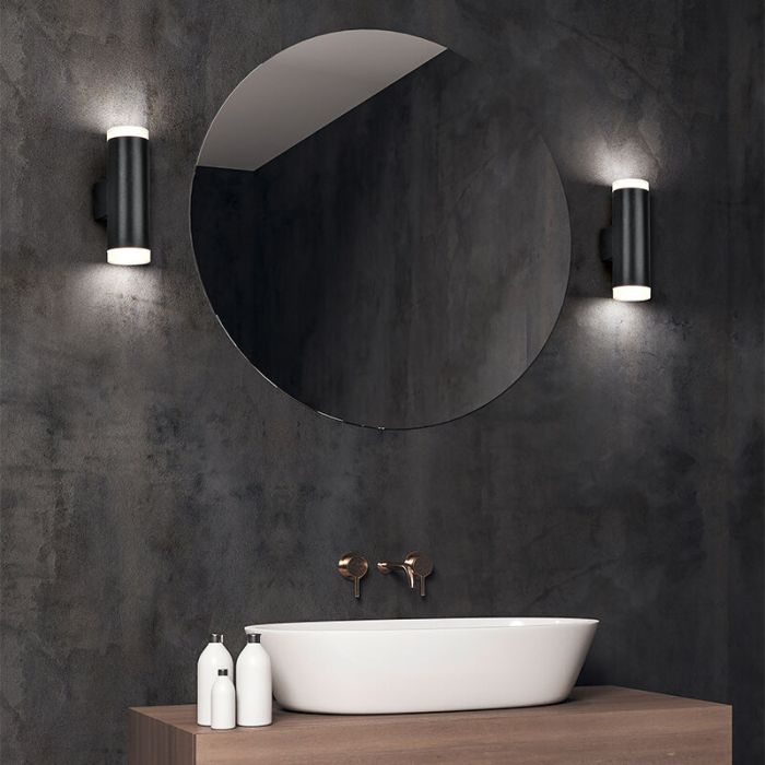 Aplique baño moderno negro, Spjald, 4W, 3000K LED, IP44
