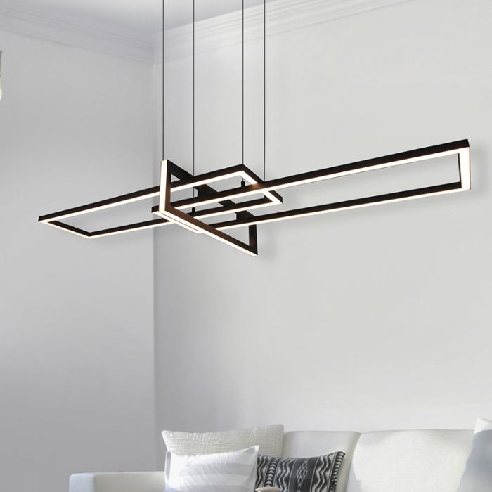 Lámpara colgante moderna negra, Hatun, 34W, 3000K LED