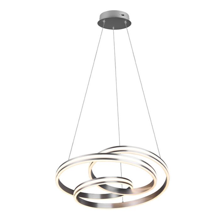 Lámpara colgante moderna níquel, Elyse, 60W, color de luz ajustable LED