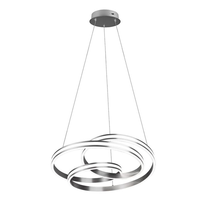 Lámpara colgante moderna níquel, Elyse, 60W, color de luz ajustable LED