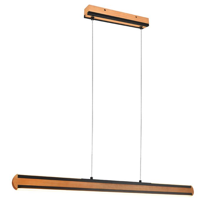 Lámpara colgante moderna madera, Cengiz, 40W, color de luz ajustable LED, con interruptor