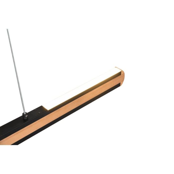 Lámpara colgante moderna madera, Cengiz, 40W, color de luz ajustable LED, con interruptor