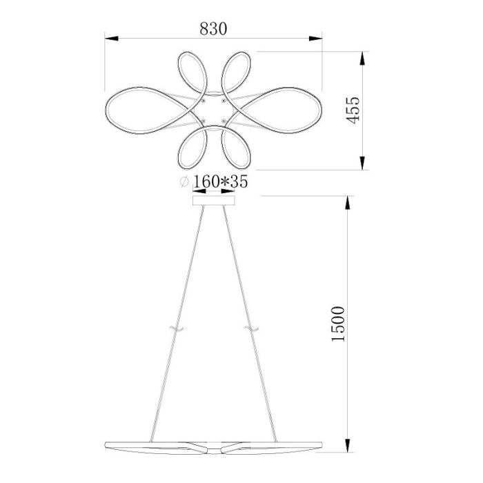 Lámpara colgante diseño negra, Vikash, 32W, 3000K LED, regulable en 3 pasos