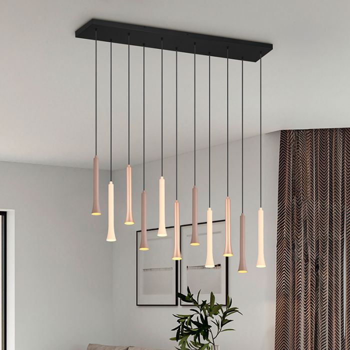 Lámpara colgante moderna negra, Albartus, 3W, white switch LED, regulable en 3 pasos
