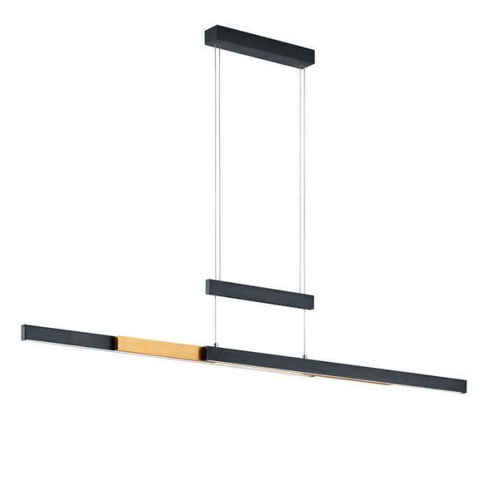 Lámpara colgante moderna negra, Jessey, 45W, ajustable entre luz blanco cálido y frío LED