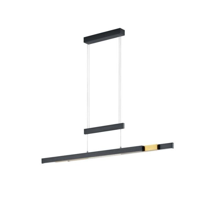Lámpara colgante moderna negra, Jessey, 45W, ajustable entre luz blanco cálido y frío LED