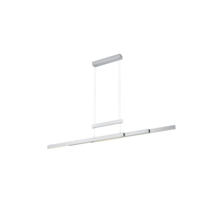 Lámpara colgante moderna níquel, Jessey, 42W, ajustable entre luz blanco cálido y frío LED, con regulador táctil