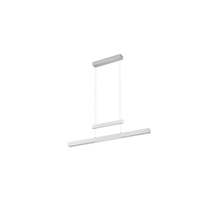 Lámpara colgante moderna níquel, Jessey, 42W, ajustable entre luz blanco cálido y frío LED, con regulador táctil