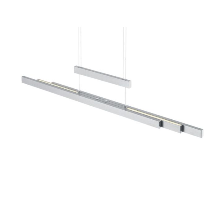 Lámpara colgante moderna níquel, Jessey, 42W, ajustable entre luz blanco cálido y frío LED, con regulador táctil