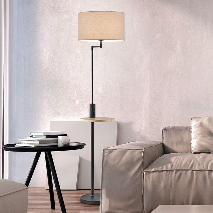 Lámpara de pie moderna gris, Logiso