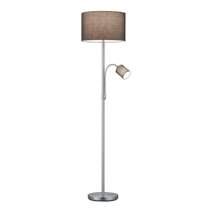 Lámpara de pie moderna gris, Ledbury, con interruptor