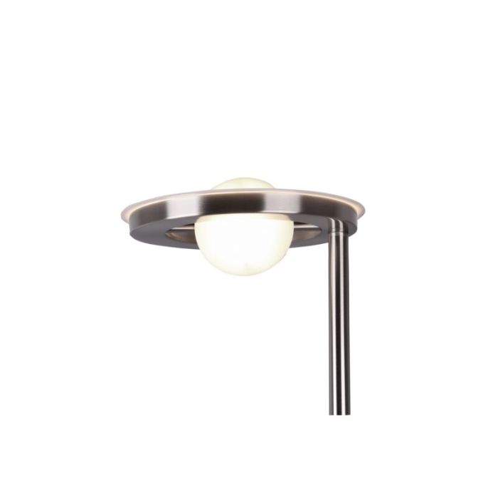 Lámpara de pie de lectura moderna níquel, Yazid, 32W, color de luz ajustable LED, con regulador táctil
