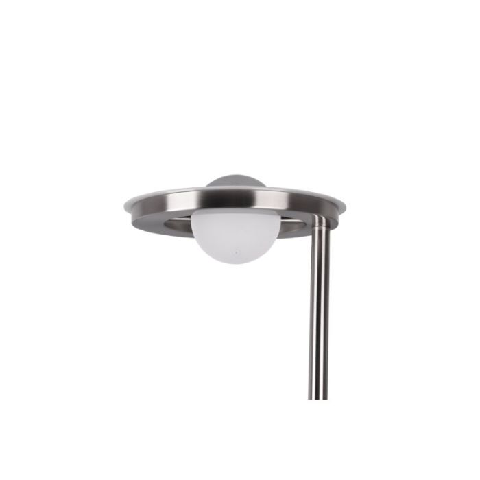 Lámpara de pie de lectura moderna níquel, Yazid, 32W, color de luz ajustable LED, con regulador táctil